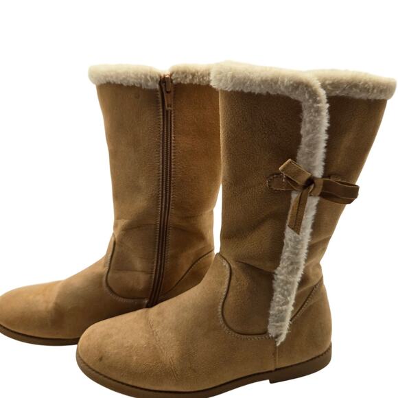 Gymboree 3 Brown Girl's Fur  Insulated Shearling Style Snow Winter Boots Shoes - Picture 1 of 5